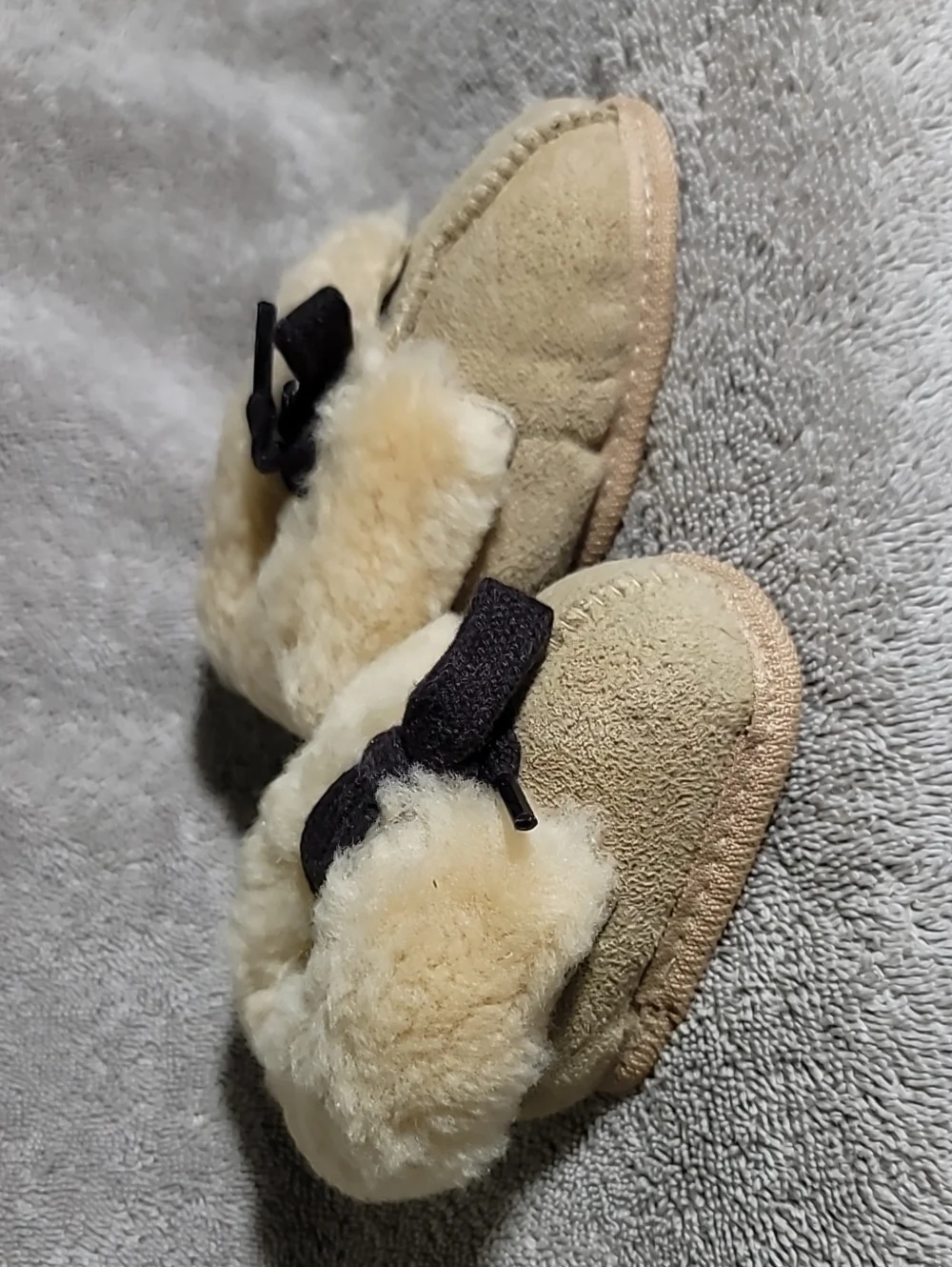 Vintage Handcrafted Babies Sheepskin Slippers